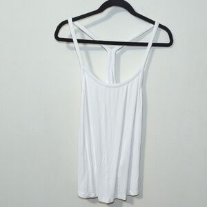 Zyia Active White Ribbed Tank Top Rayon Spandex Gym, Workout Women's Size XXXL